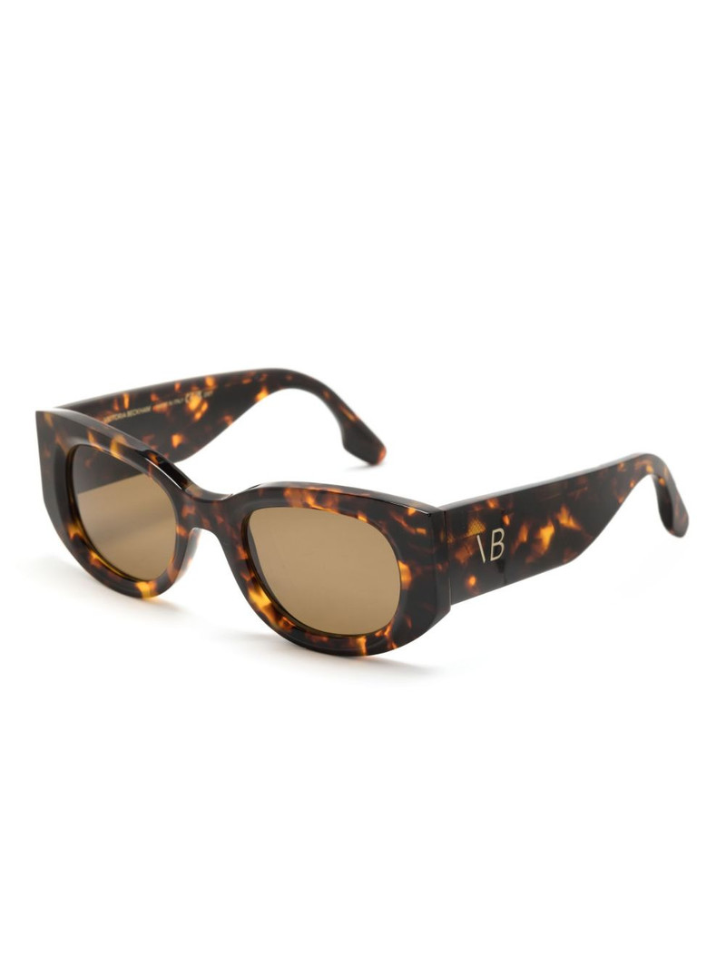 Victoria Beckham tortoiseshell-effect oval-frame sunglasses outlook