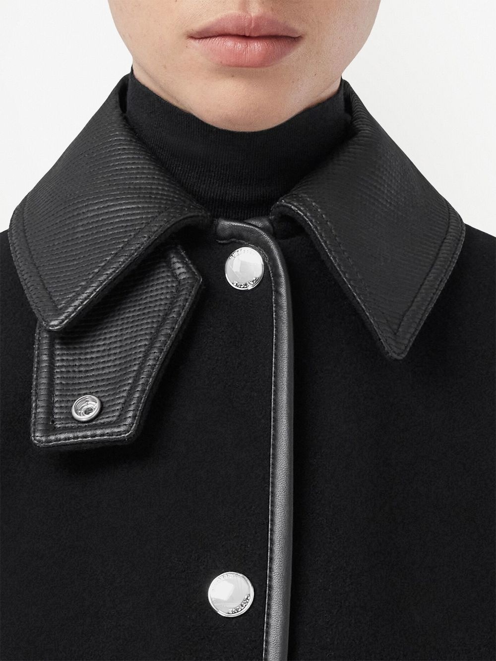 reversible check wool cape coat - 4