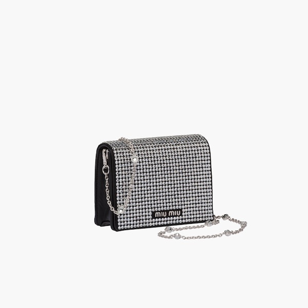 Nappa leather mini-bag with crystals - 6