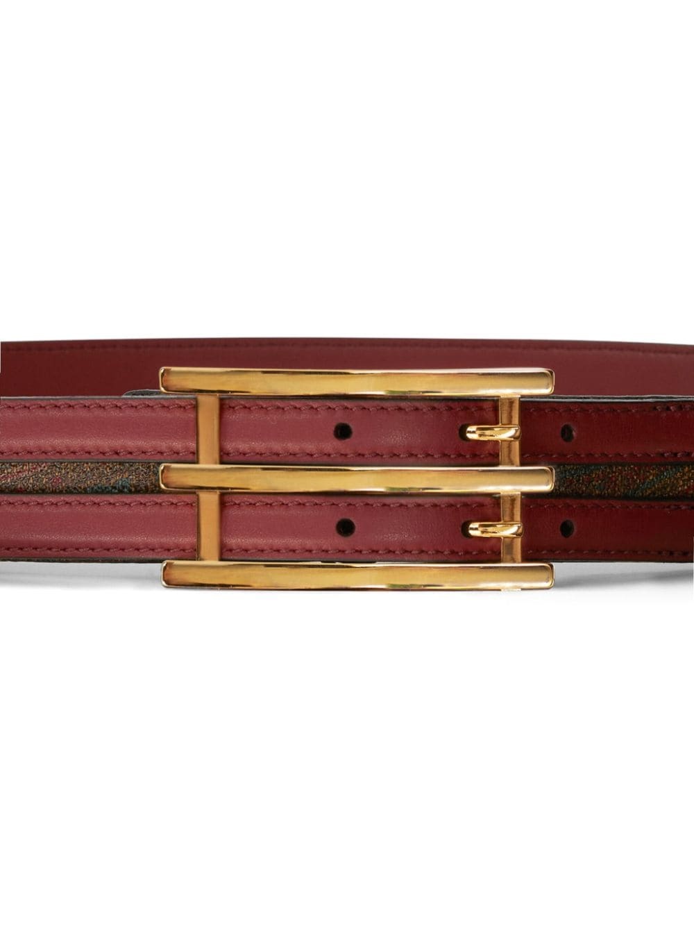 paisley-print leather belt - 2