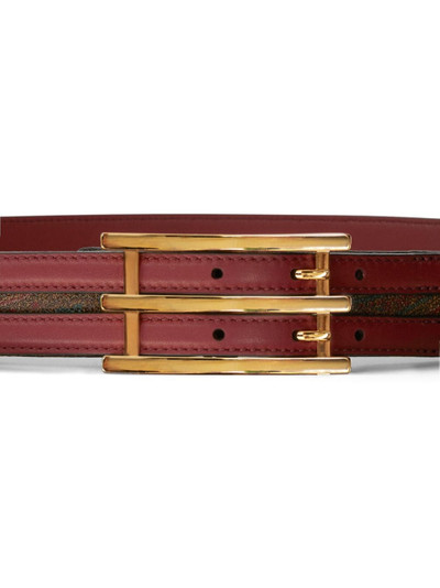 Etro paisley-print leather belt outlook