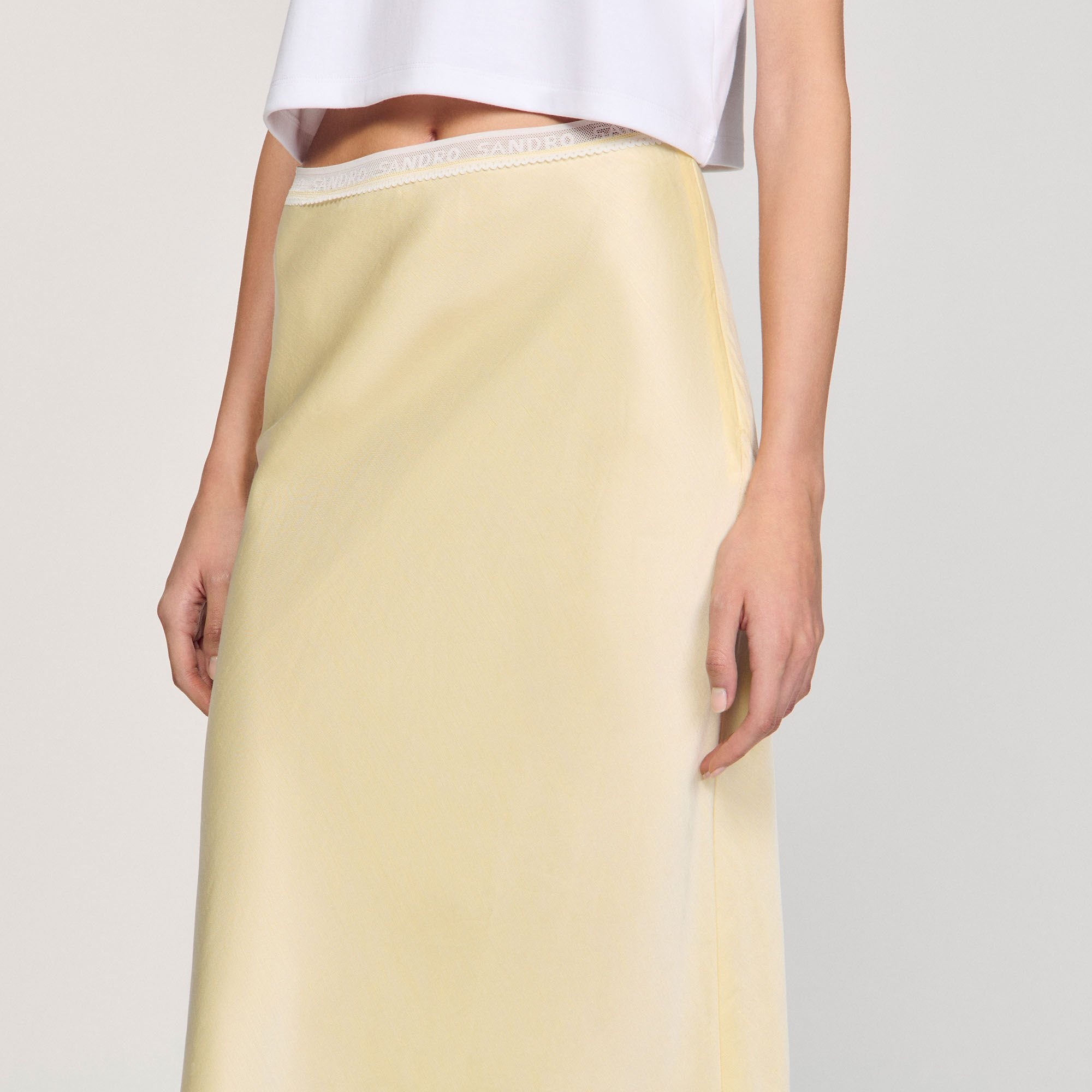 MAXI SATIN-EFFECT SKIRT - 3