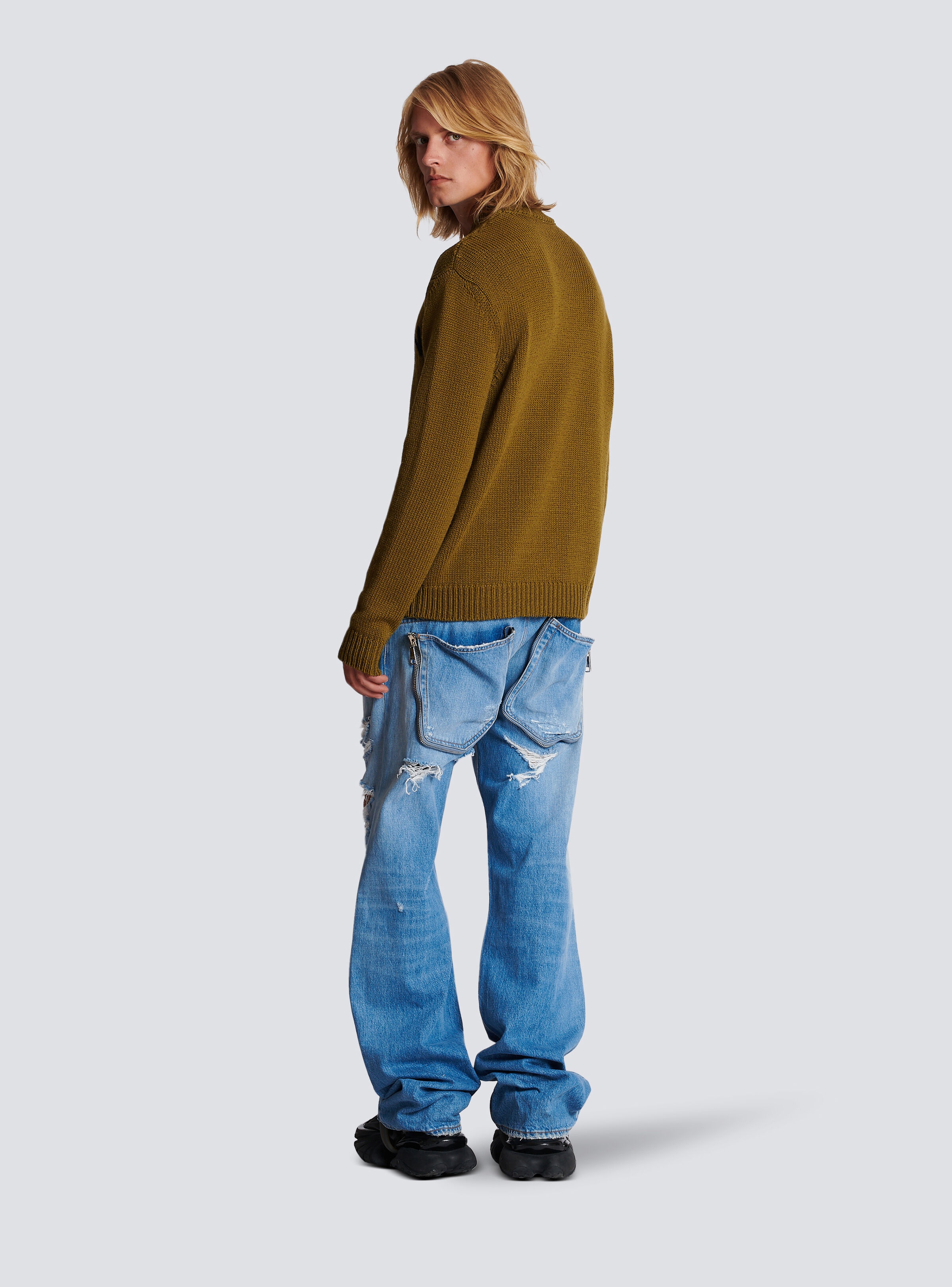 Wool jumper with Balmain logo - 4