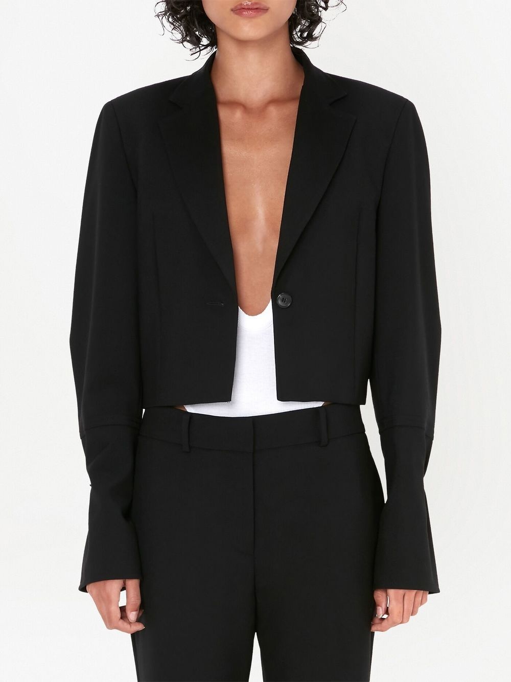 ring-detail cropped blazer - 3