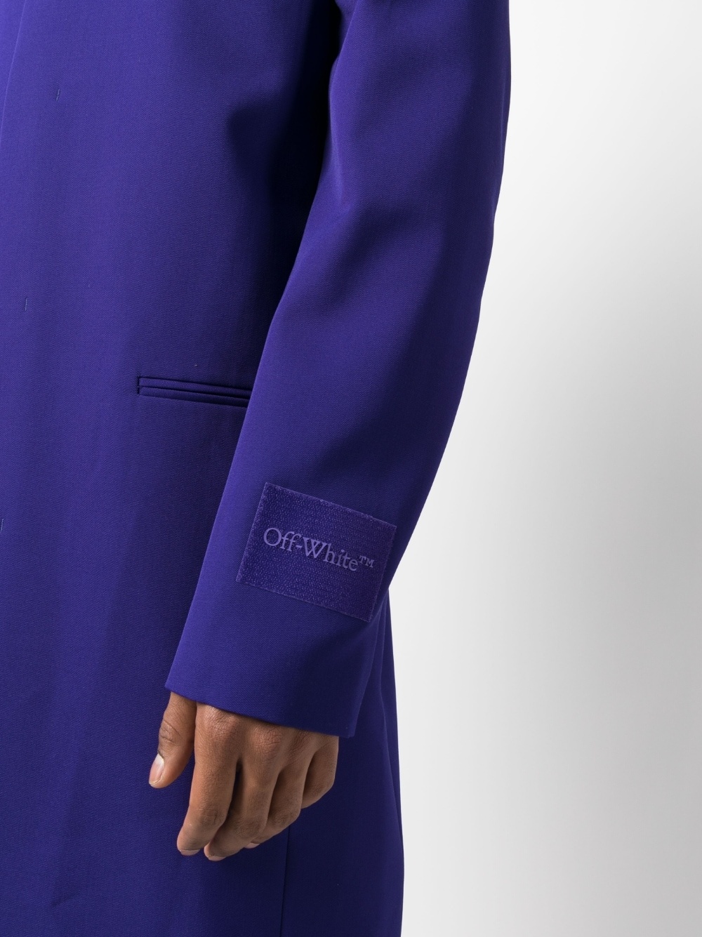 logo-patch single-breasted coat - 5