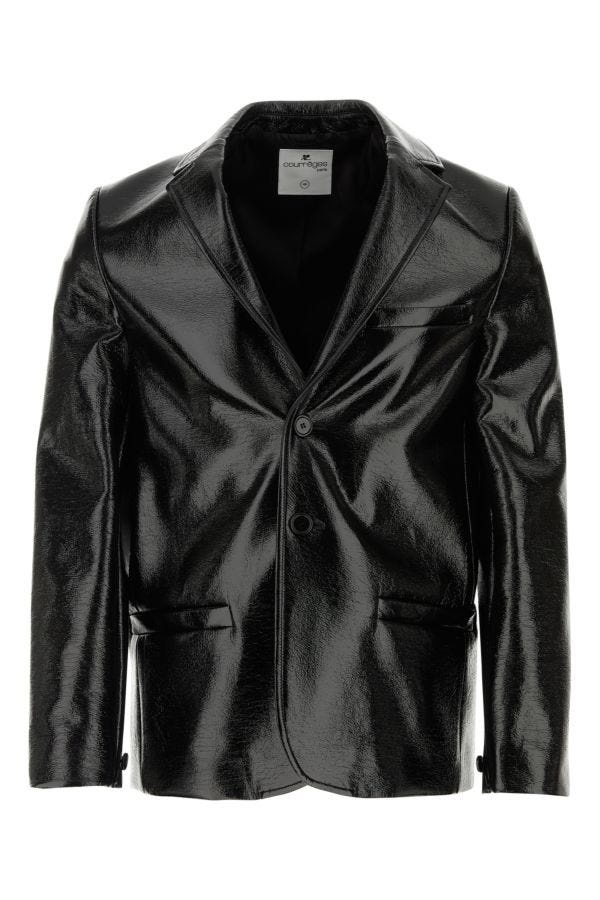 Courreges Man Black Vinyl Blazer - 1