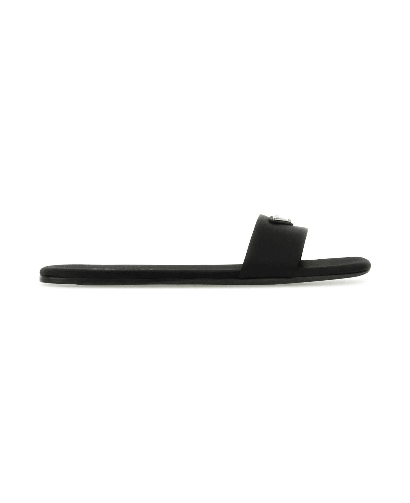 Black Satin Slippers - 1