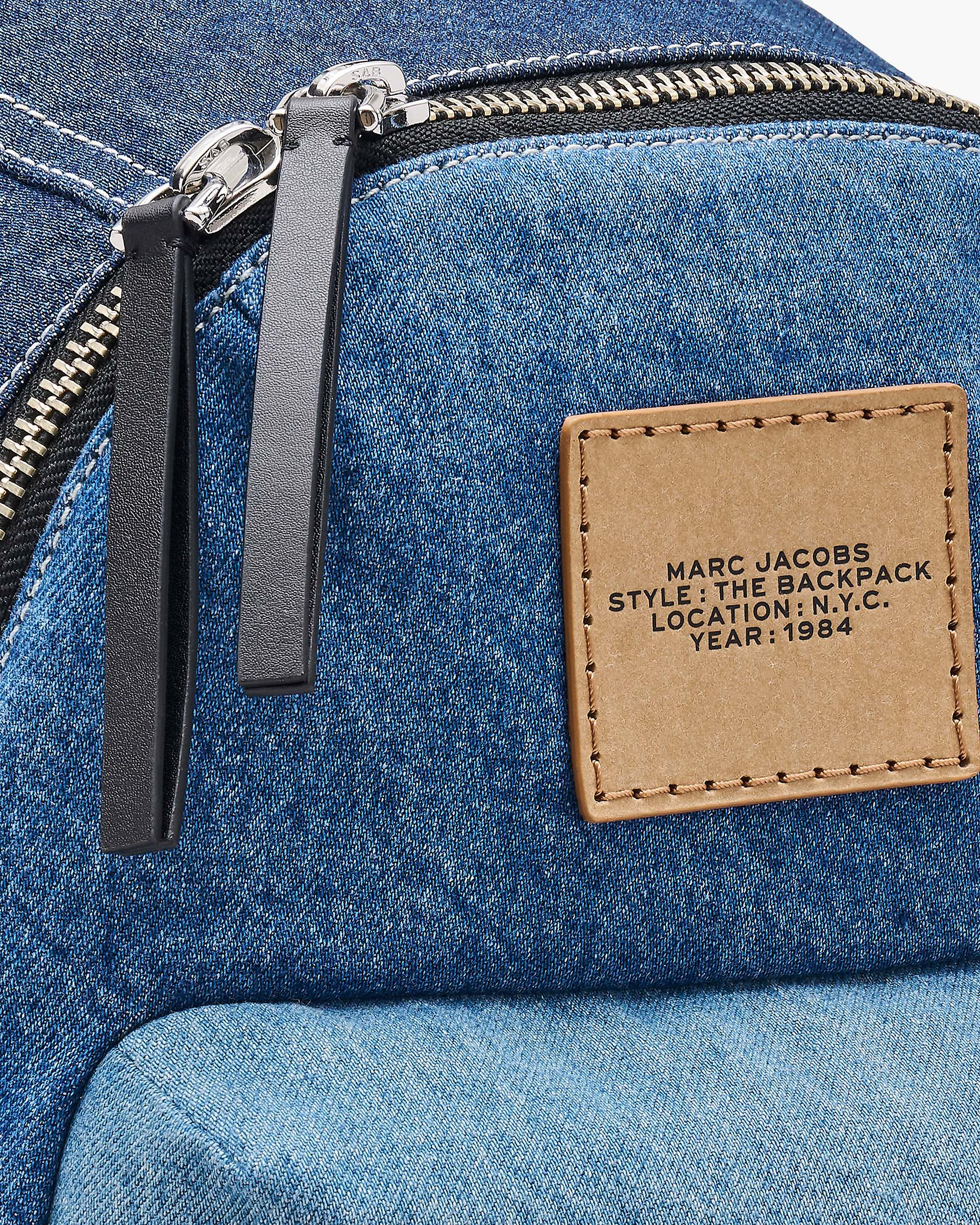 THE BIKER COLORBLOCK DENIM LARGE BACKPACK - 4