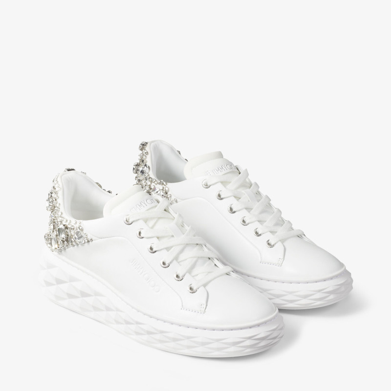 Diamond Maxi/f Ii
White and Silver Nappa Leather Trainers with Crystals 3