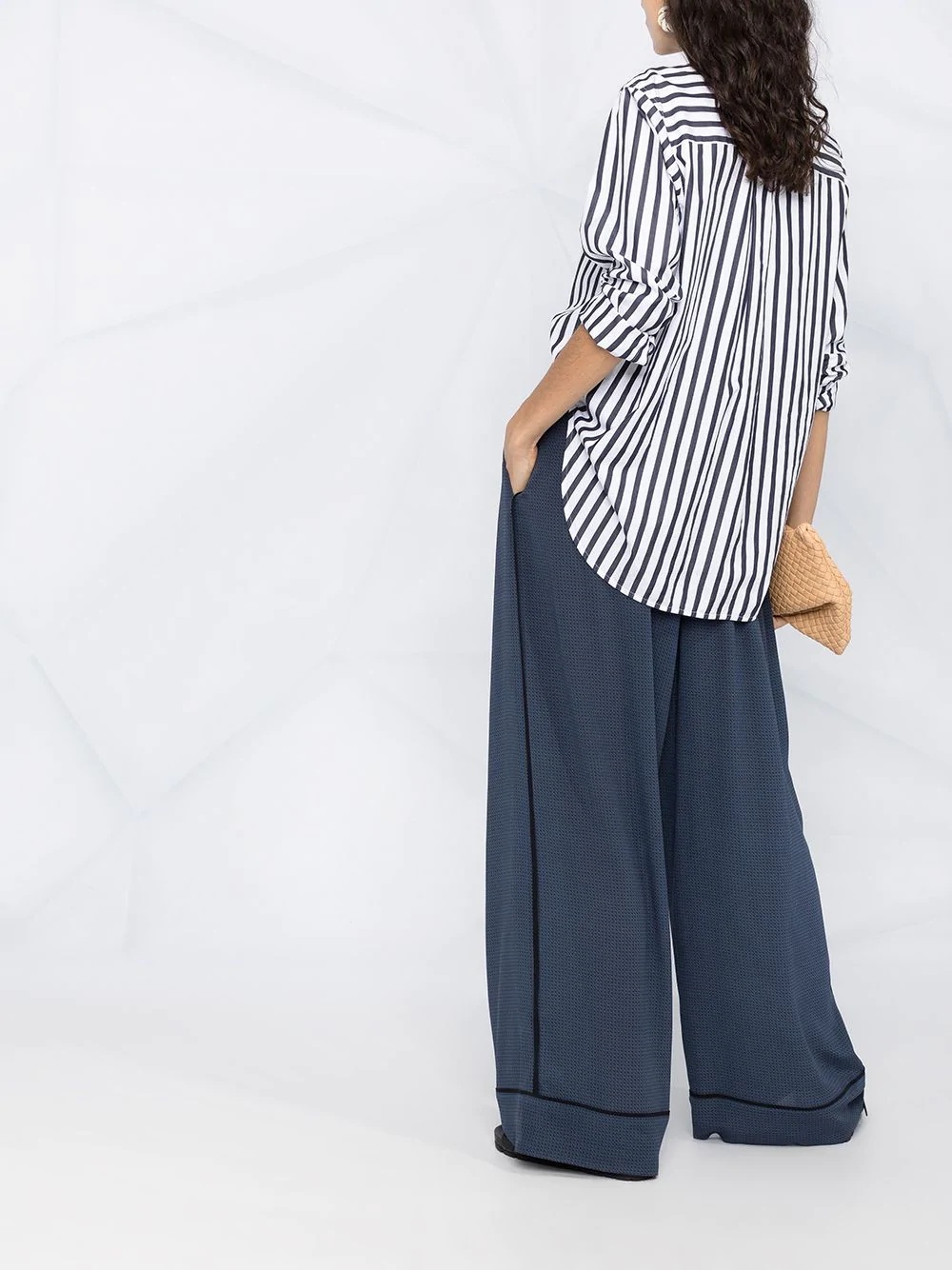 dot-print wide-leg trousers - 4