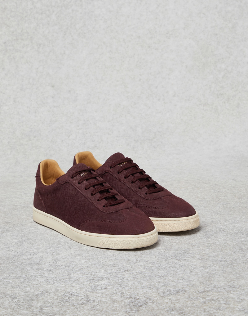 Brunello Cucinelli Texture nubuck sneakers with natural rubber sole outlook