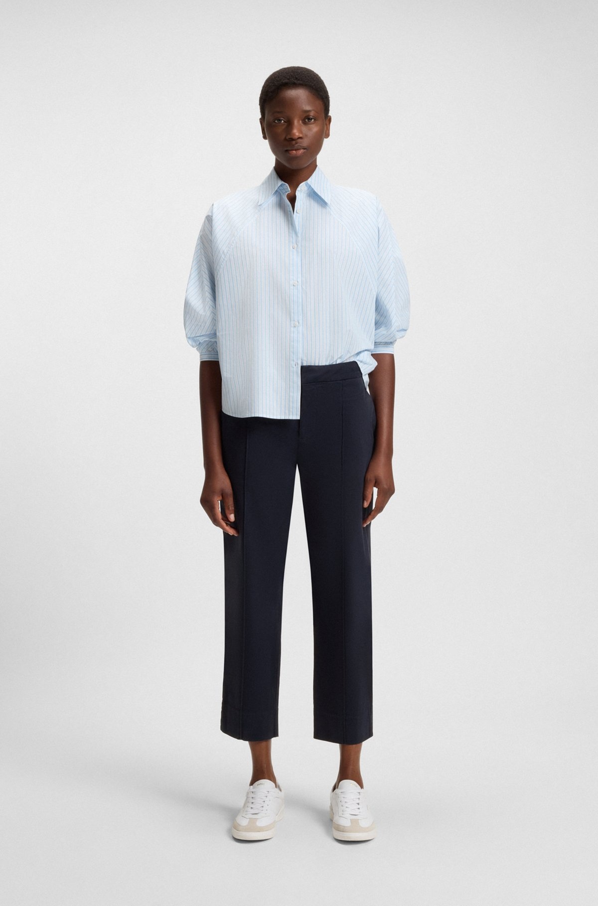 TAPERED-FIT CHINOS IN STRETCH-COTTON SATIN - 3