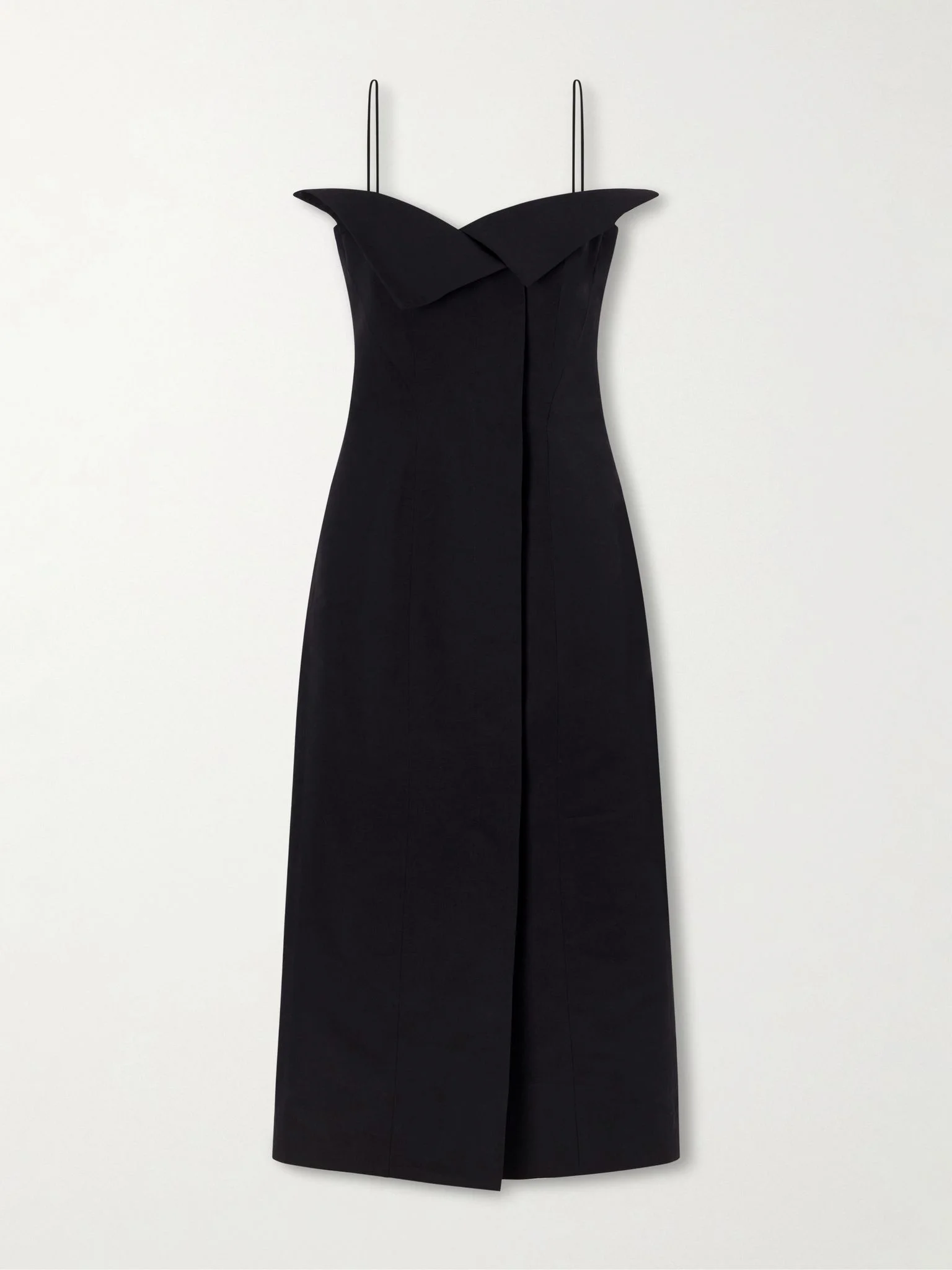 Cotton and silk-blend maxi dress Black - 1