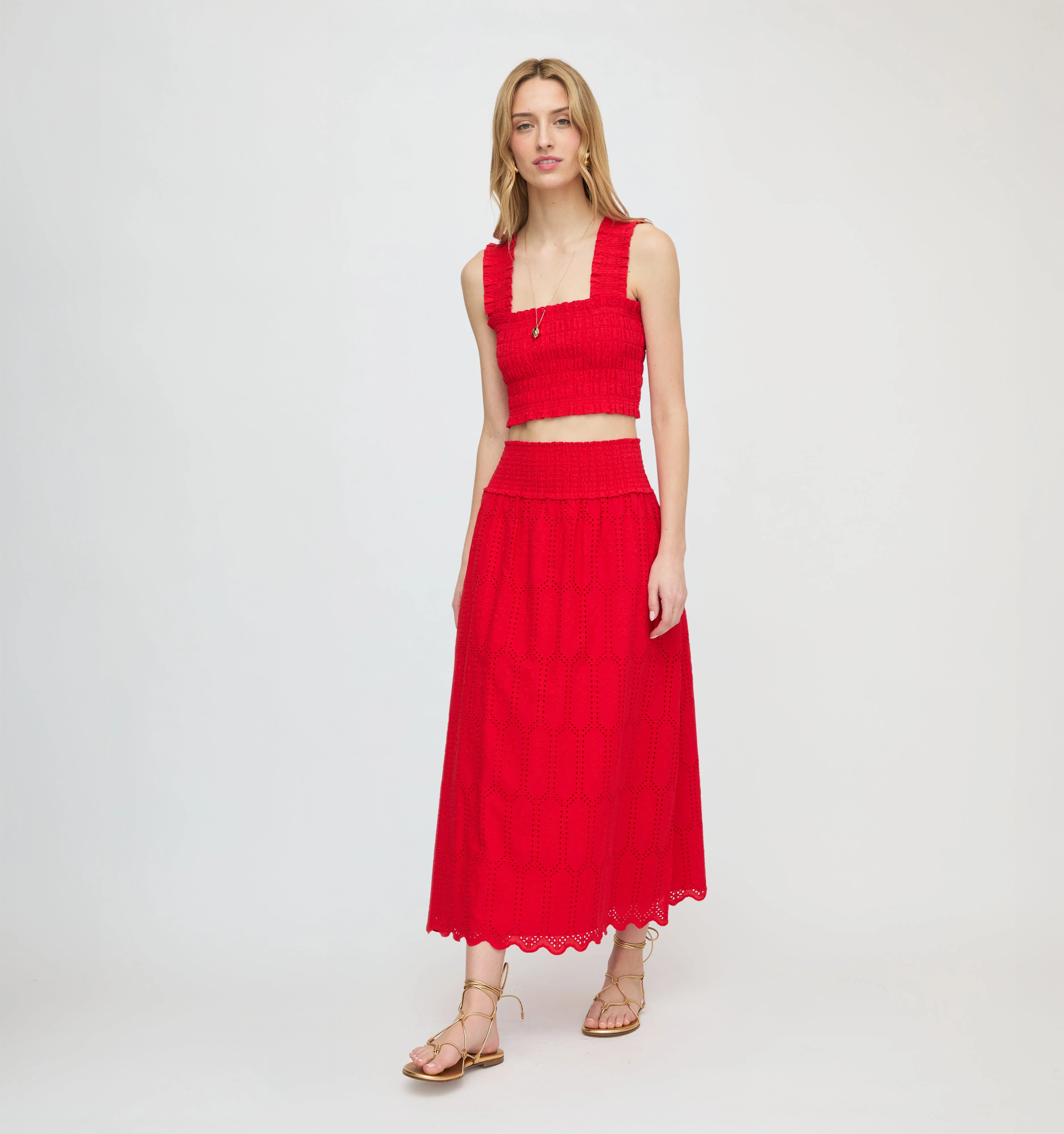 The Azalea Nap Top - Cherry Trellis Broderie - 1