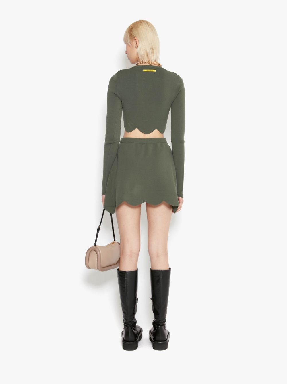SCALLOPED HEM MINI SKIRT - 4