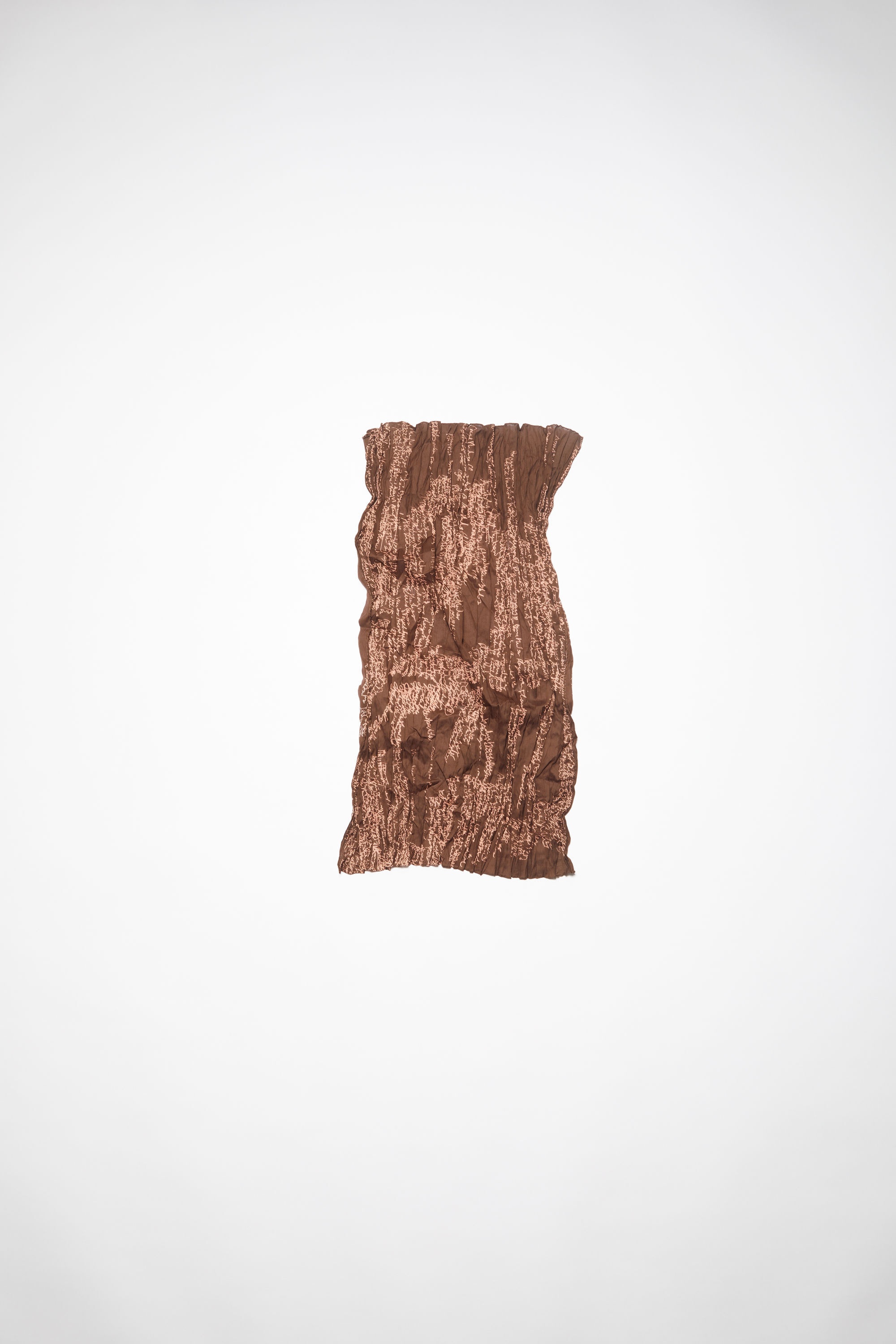 Printed cotton silk scarf - Chocolate brown - 1