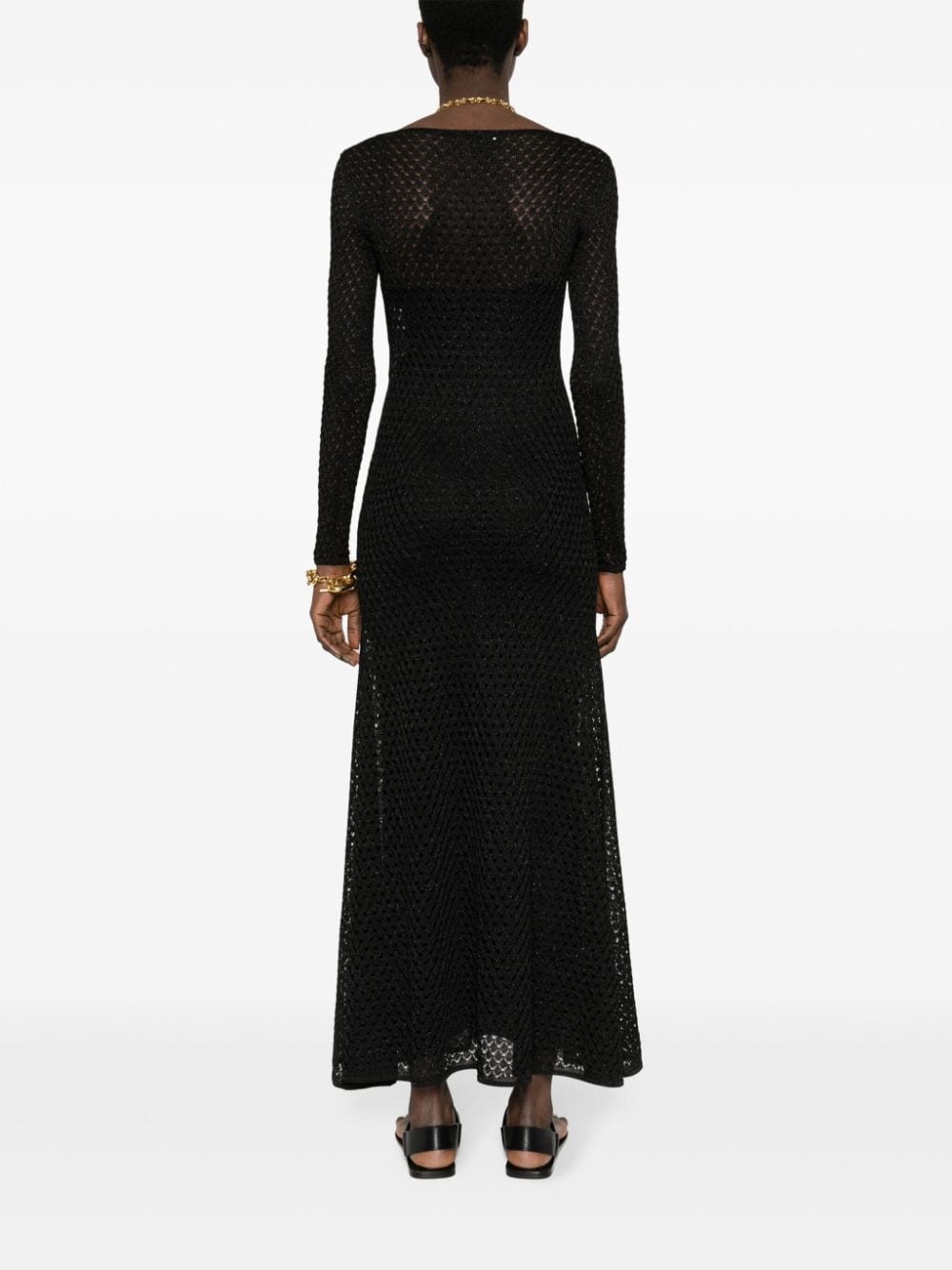 lurex crochet maxi dress - 4