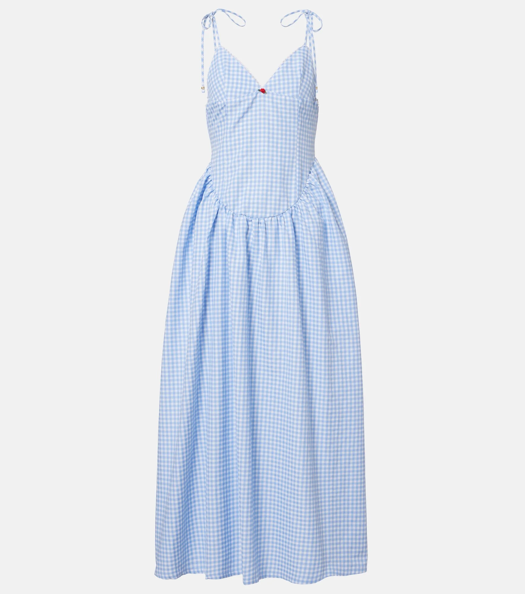 Paloma gingham cotton poplin maxi dress - 1