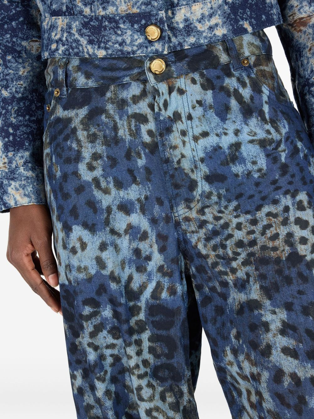 jaguar-print jeans - 6