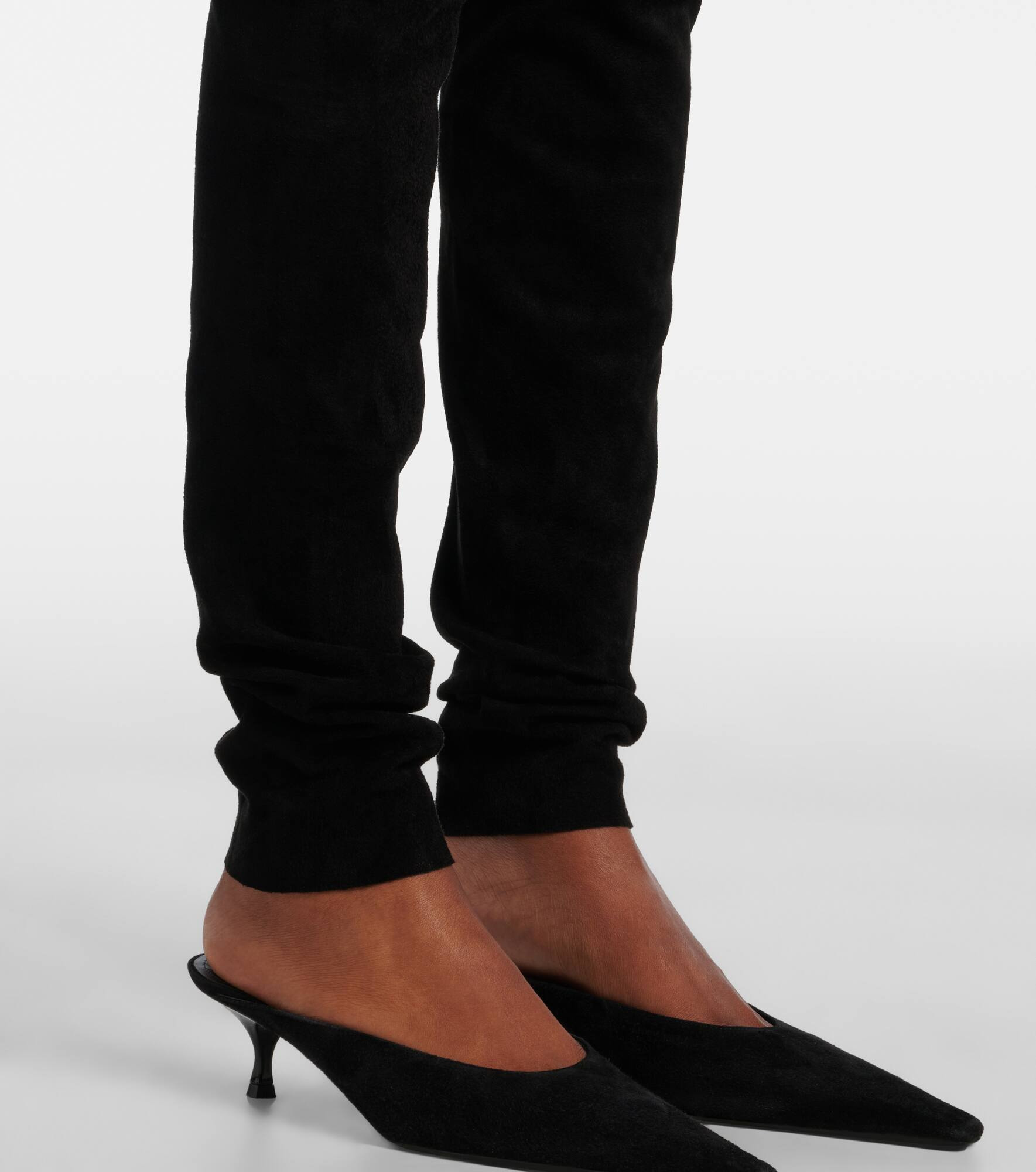 Carolyn mid-rise suede leggings - 5