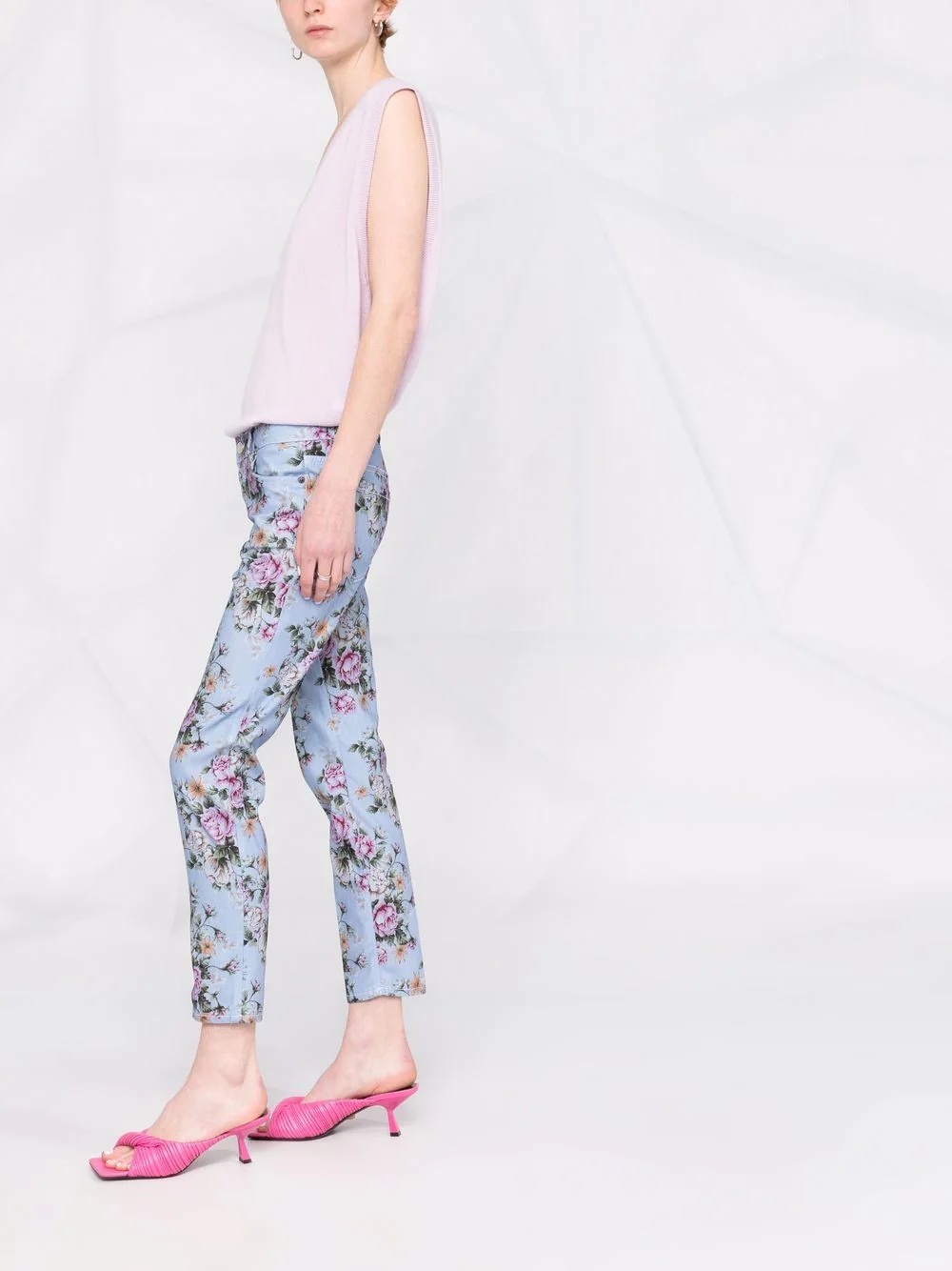 floral-print skinny trousers - 4