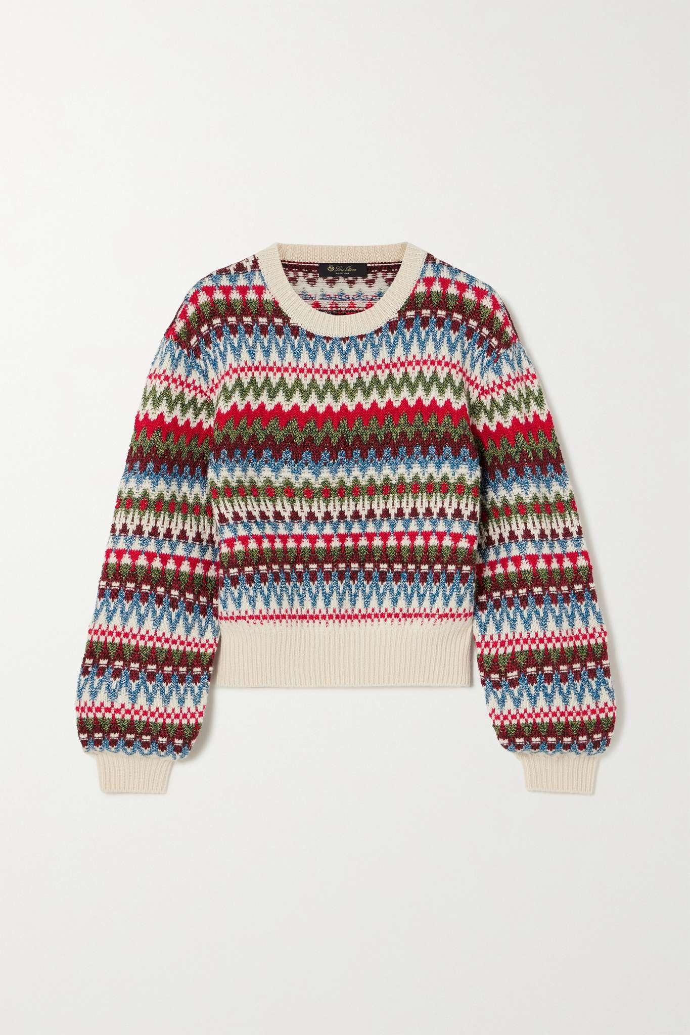 Trujillo Fair Isle silk, cashmere and cotton-blend sweater - 1