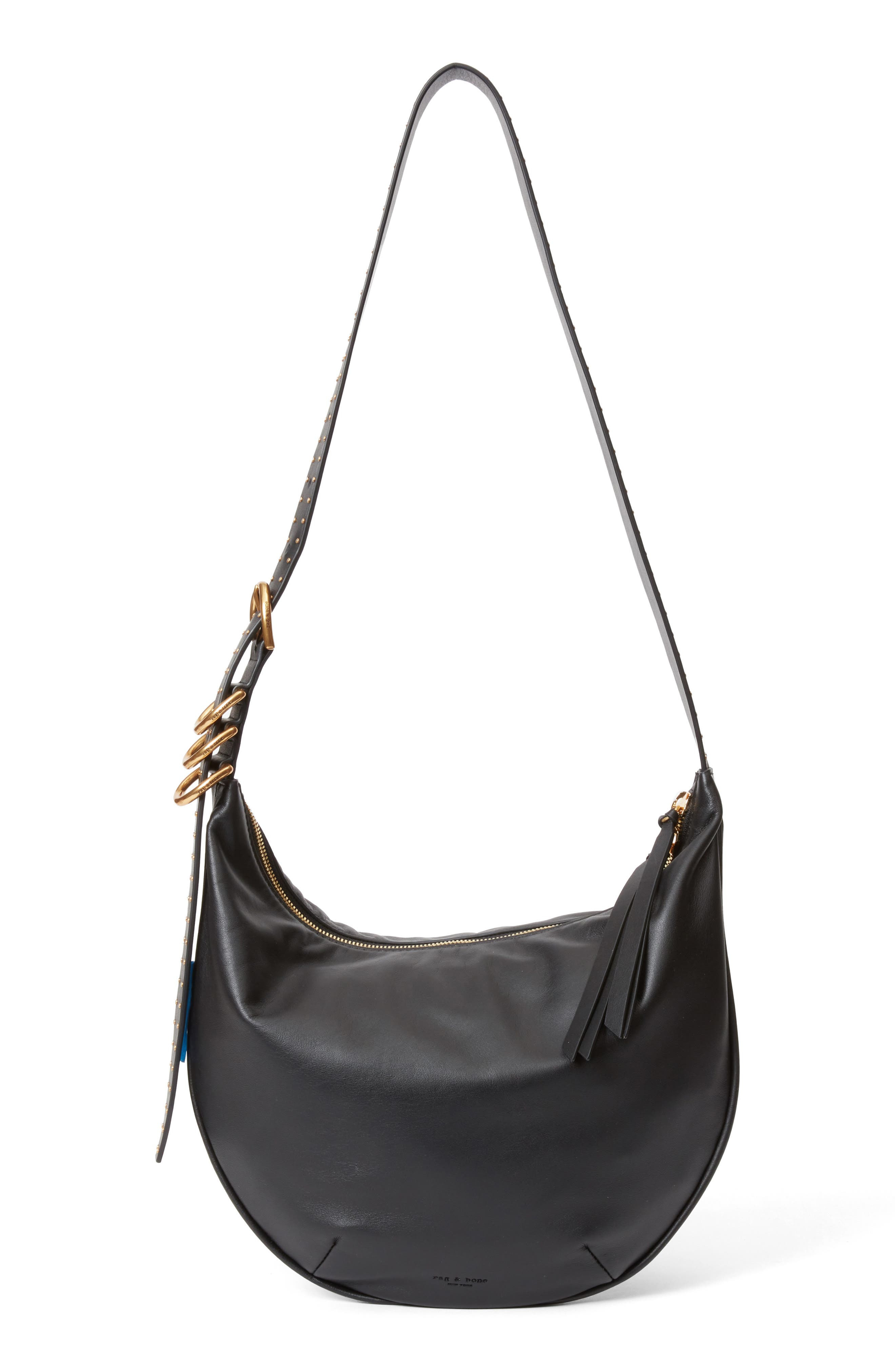 rag & bone Medium Mercer Leather Hobo Bag in Black at Nordstrom - 1