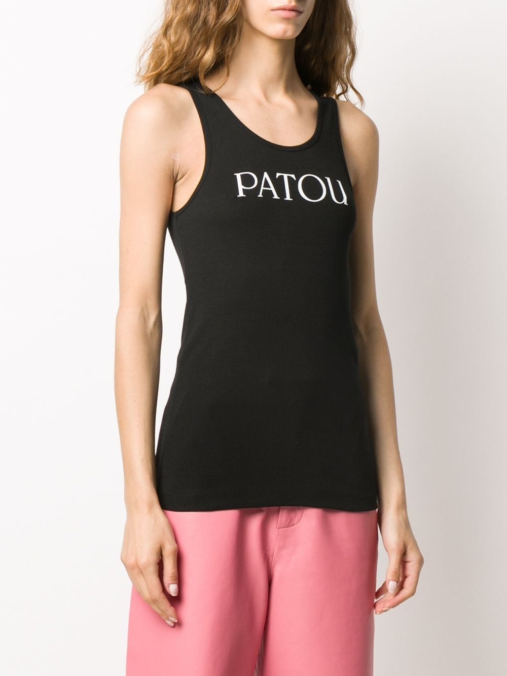 scoop neck logo tank top - 3