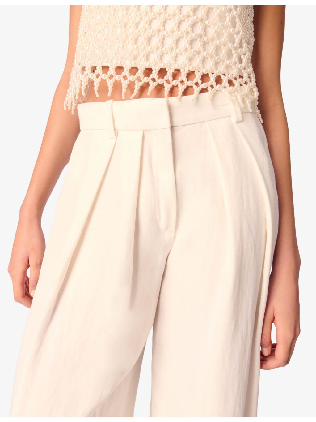 Wide-Leg High-Rise Woven Trousers - 5
