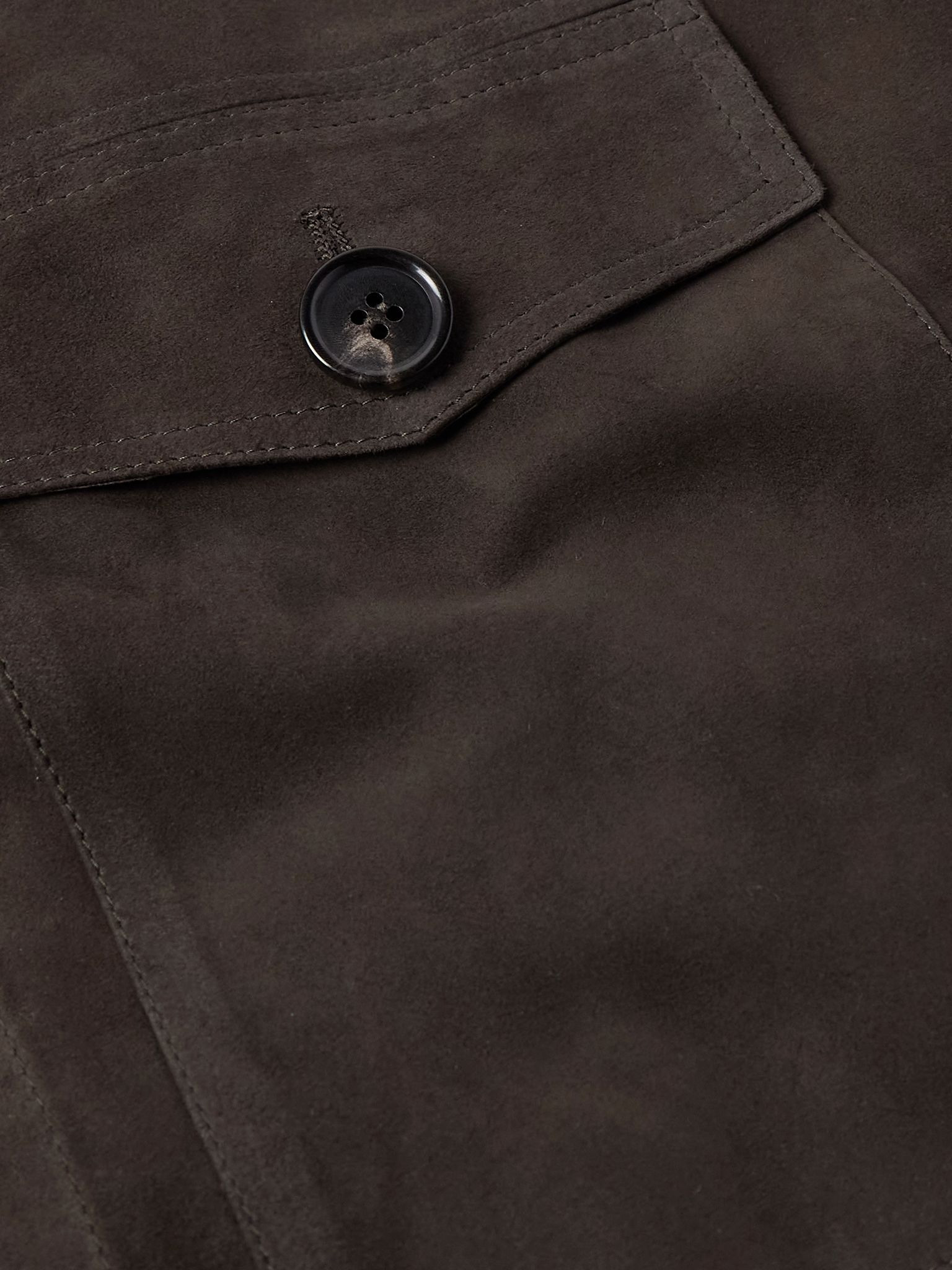 Suede Overshirt Dark brown - 6