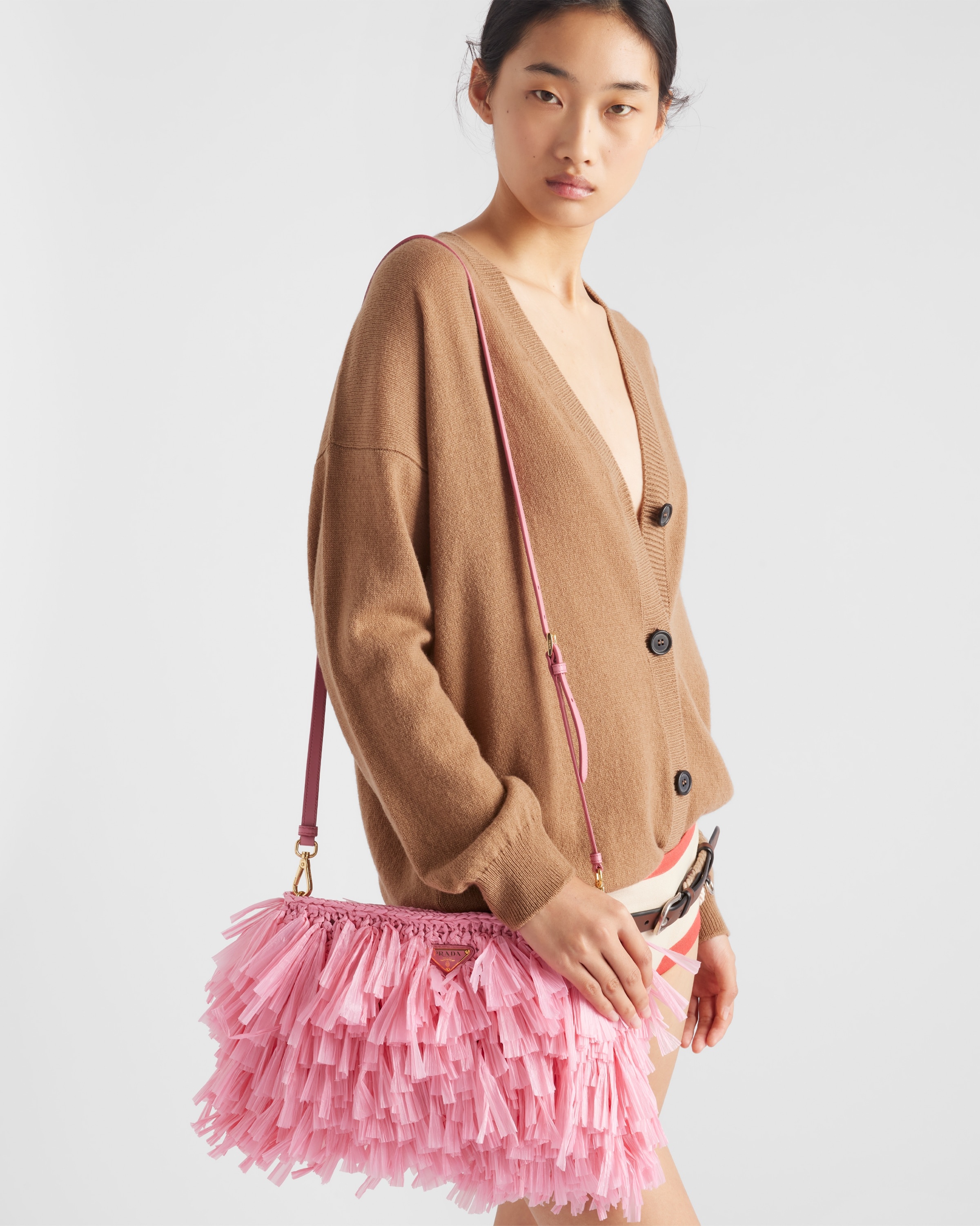 Medium fringed crochet clutch - 7