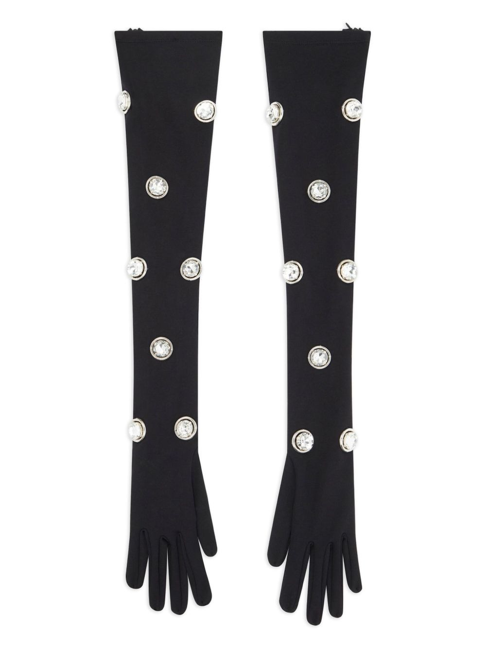 crystal-embellished long gloves - 2