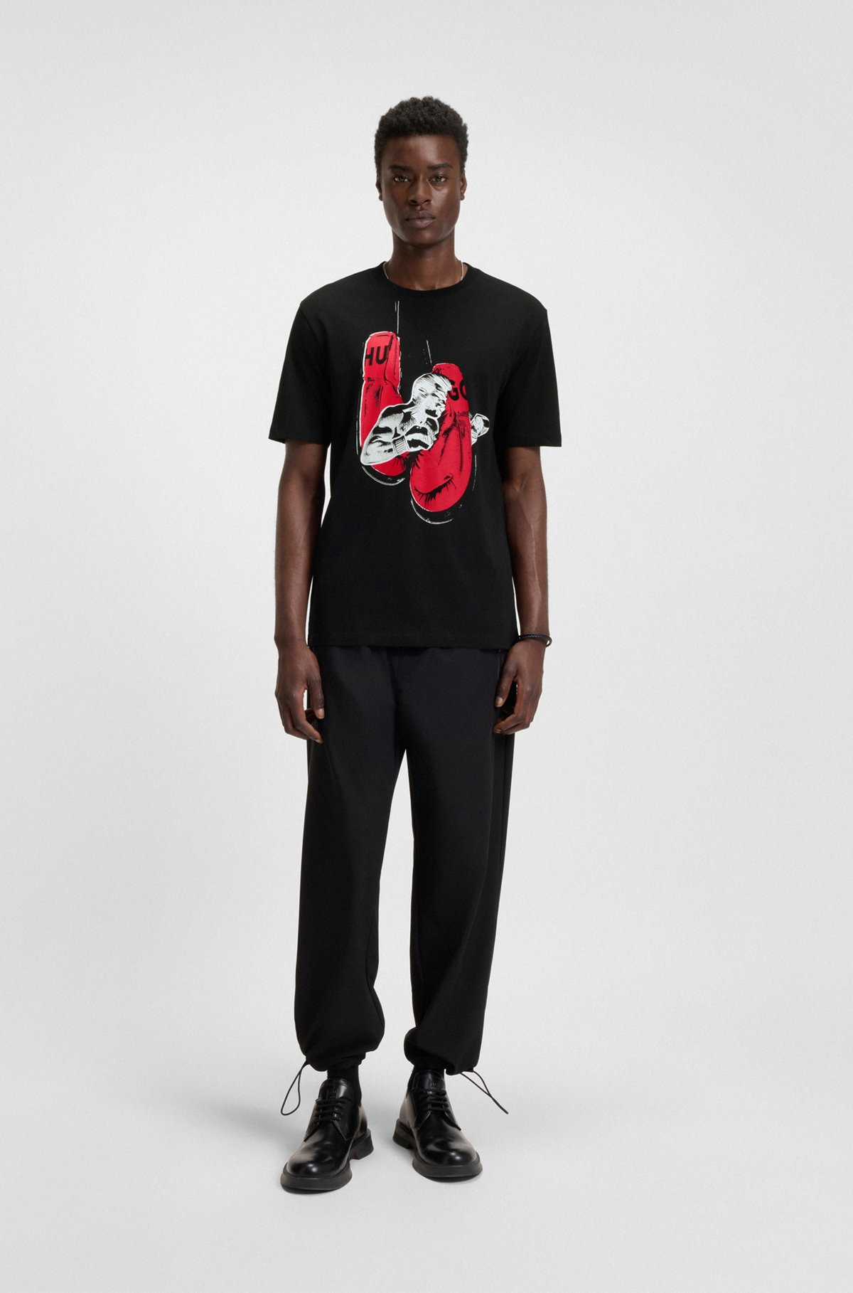 COTTON-JERSEY T-SHIRT WITH BOXING ARTWORK - 4
