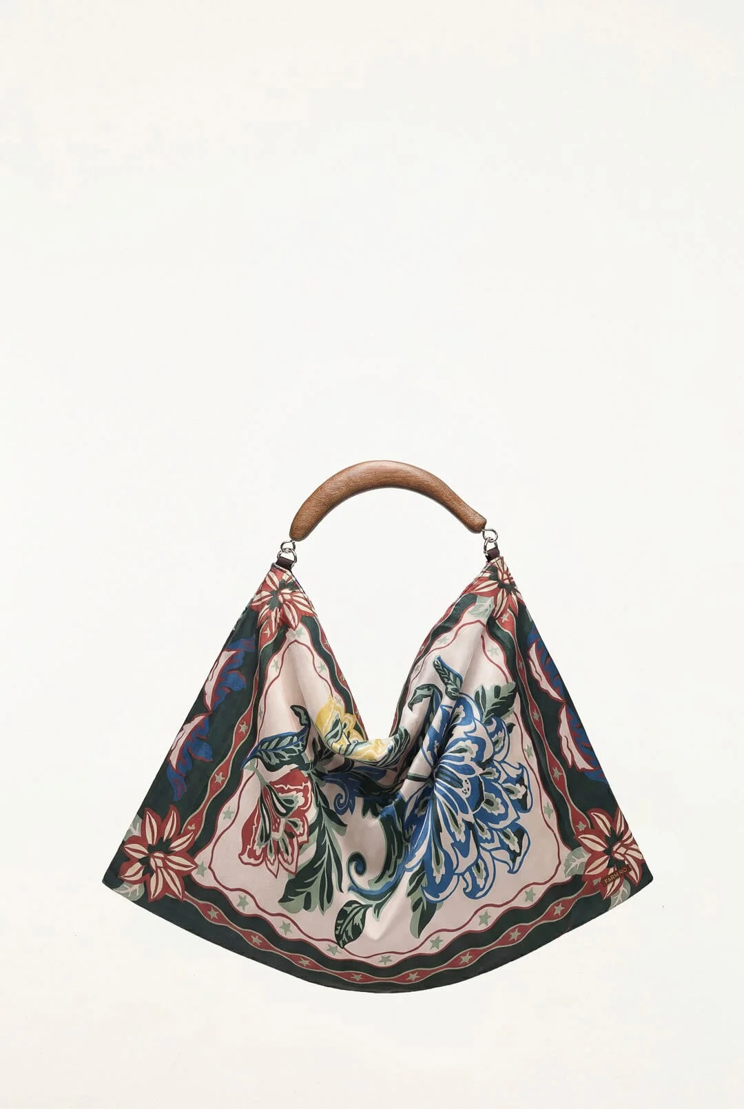 Velvet Wood Handle Small Scarf Bag - 1