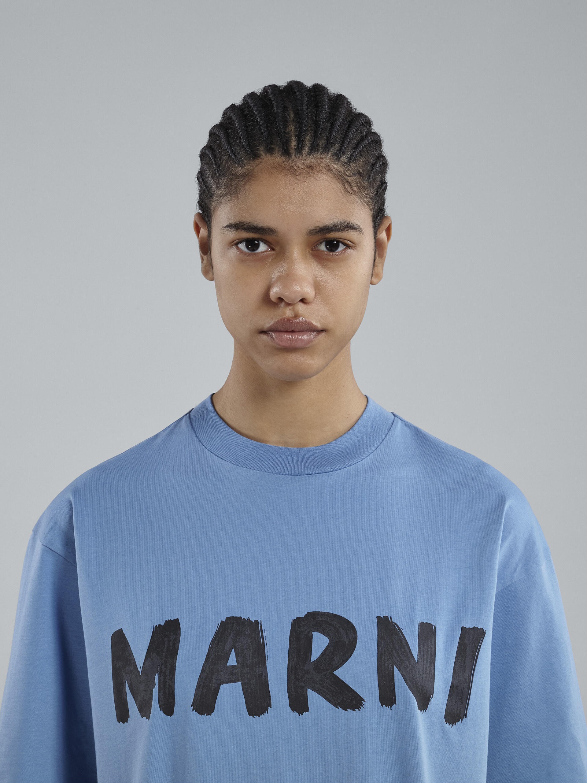 BLUE LOGO PRINT BIO JERSEY T-SHIRT - 4