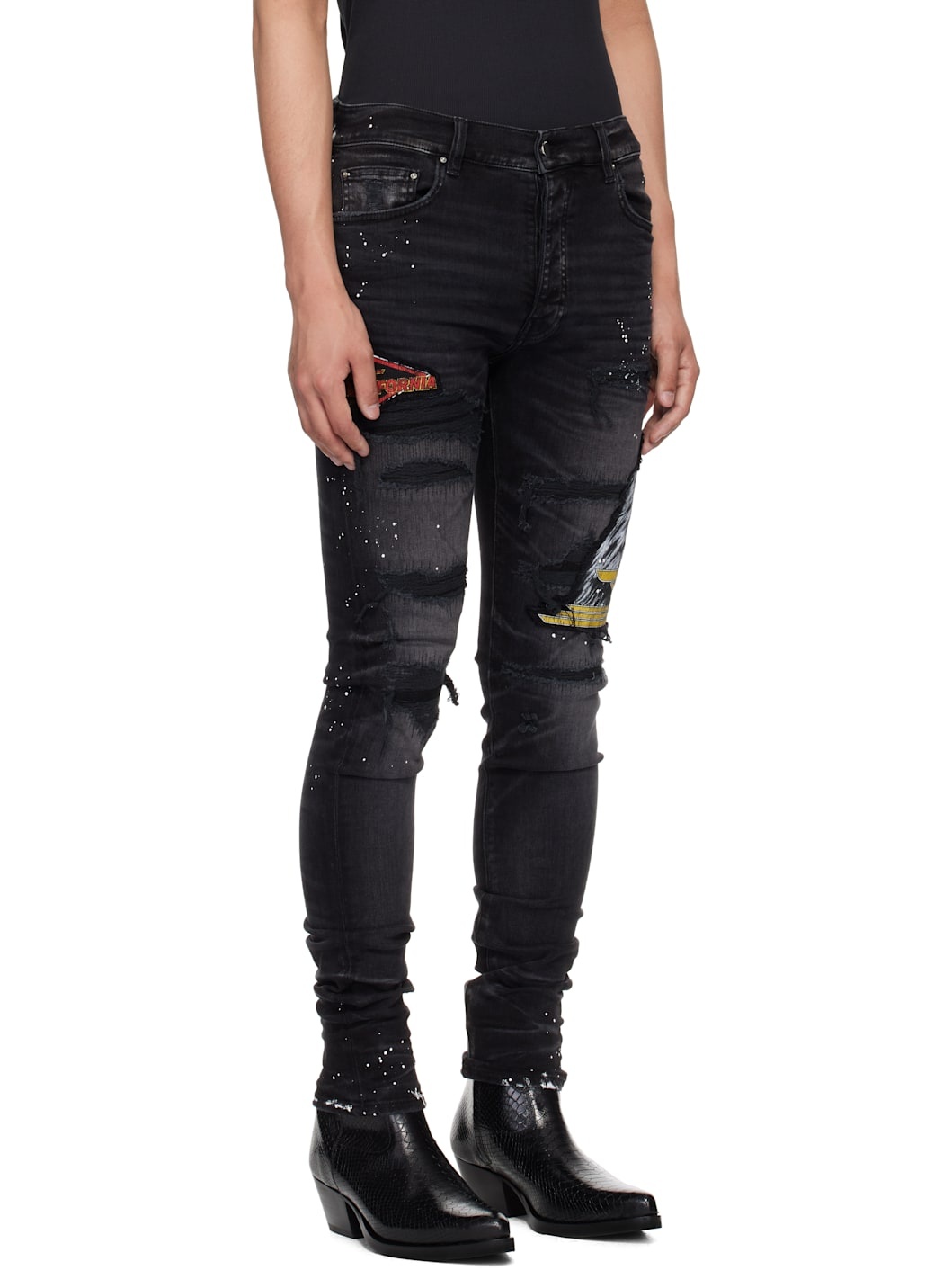 Black MA Cement Thrasher Skinny Jeans - 2