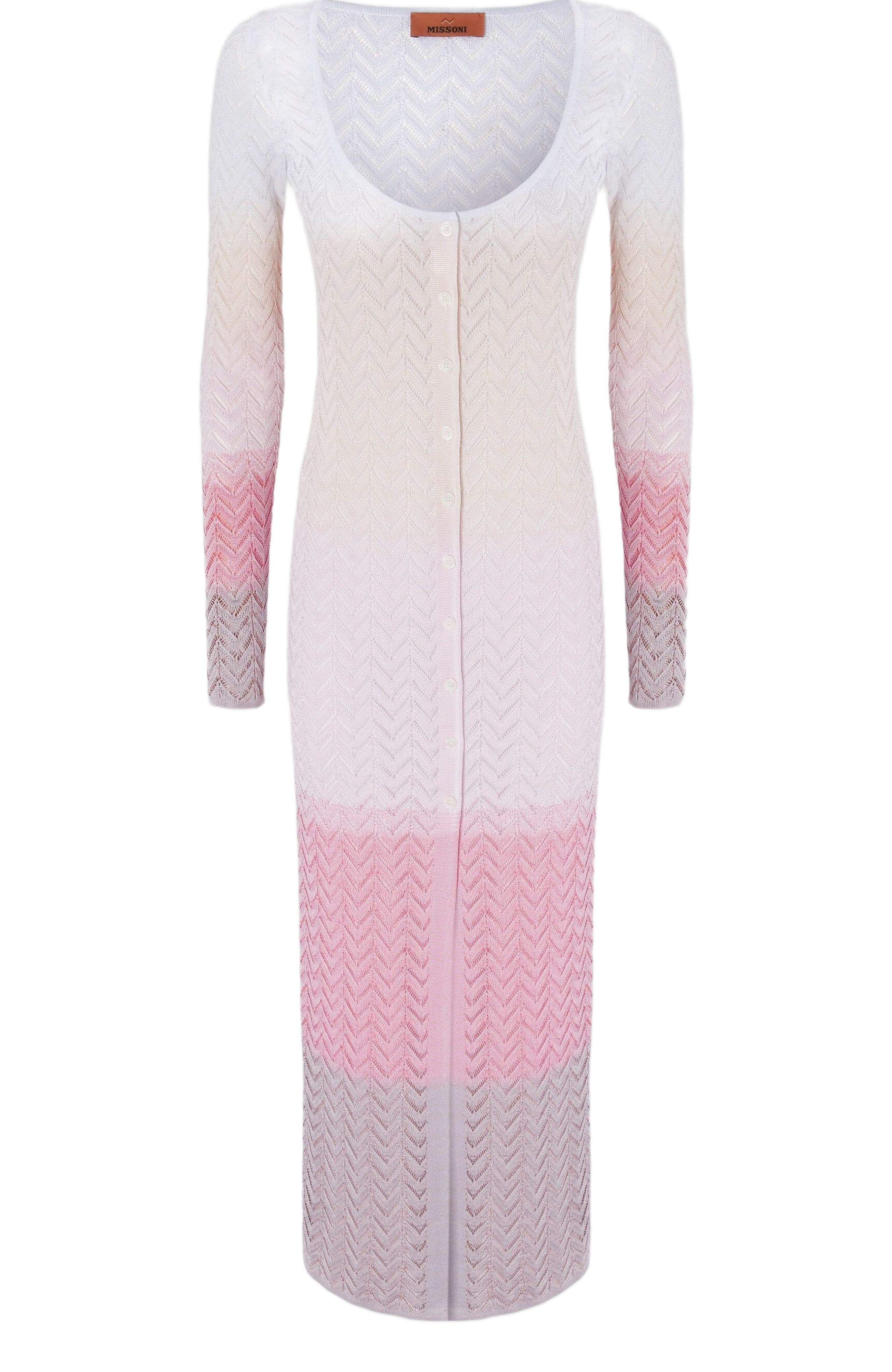 Missoni Long Cardigan In Gradient Chevron Viscose in Multicoloured at Nordstrom - 2