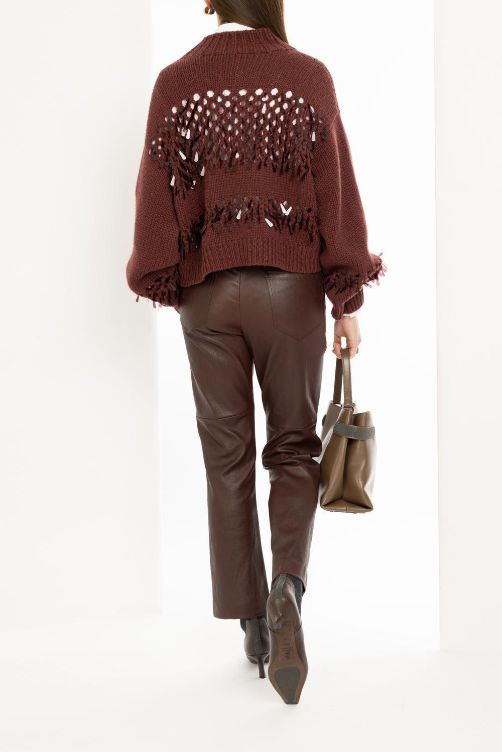 Net Stitch Embroidered Sweater - 4