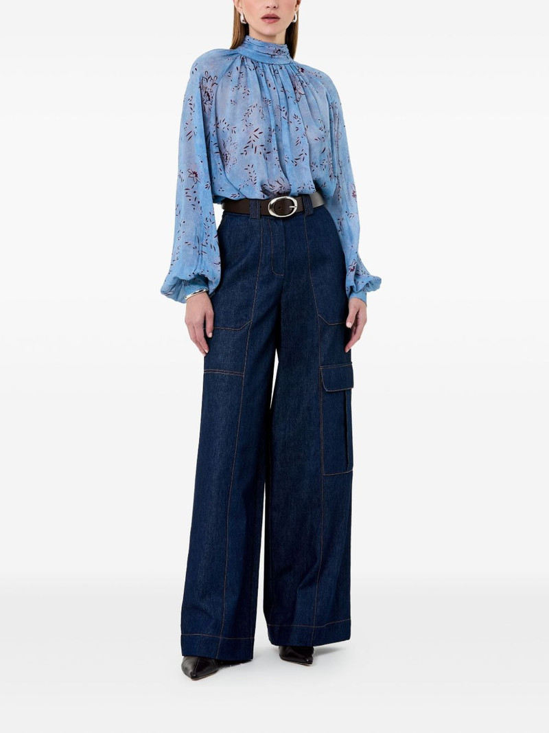 NICHOLAS Solene floral-print high-neck top outlook