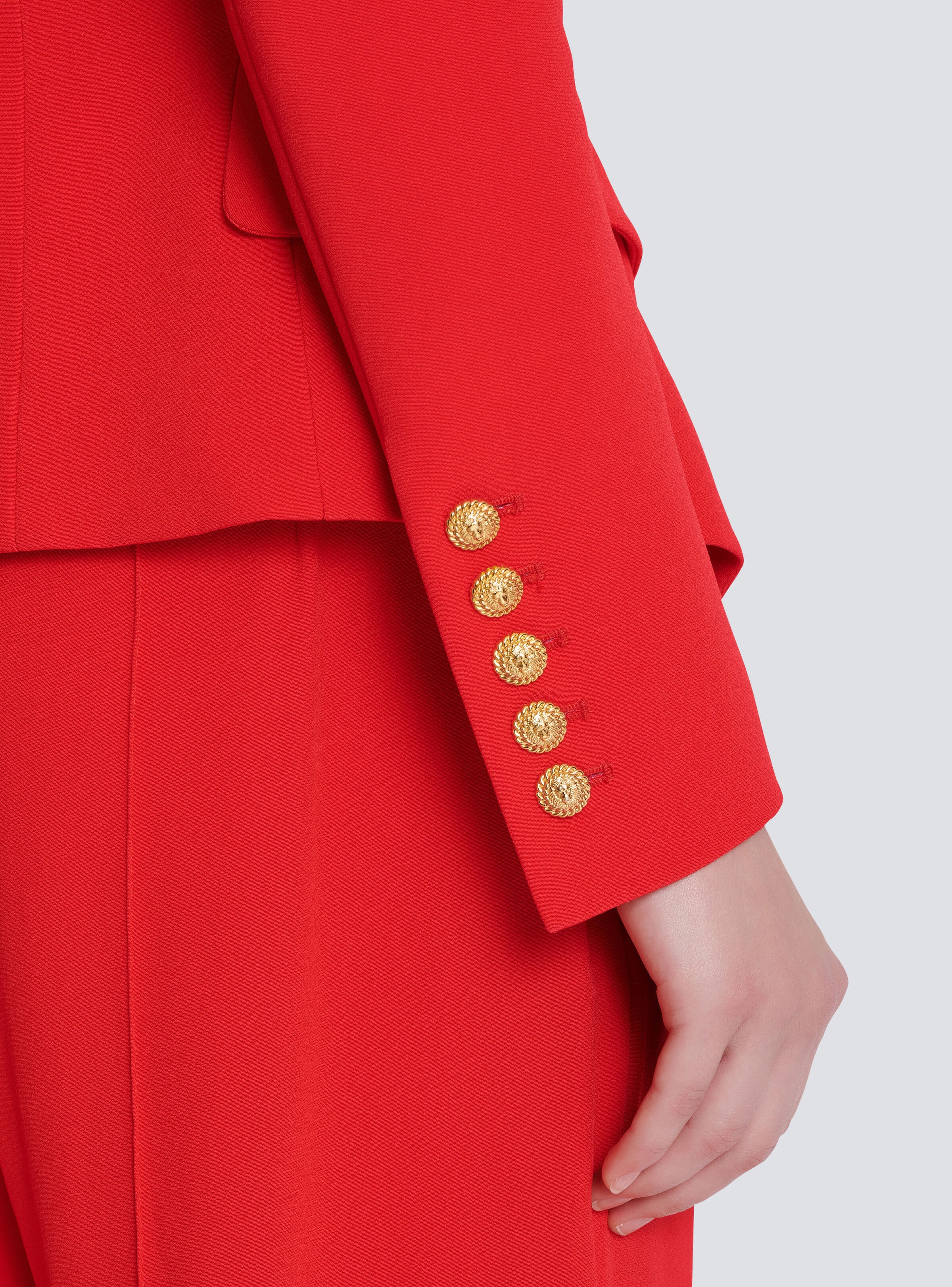 Fitted crepe 6-button jacket - 6