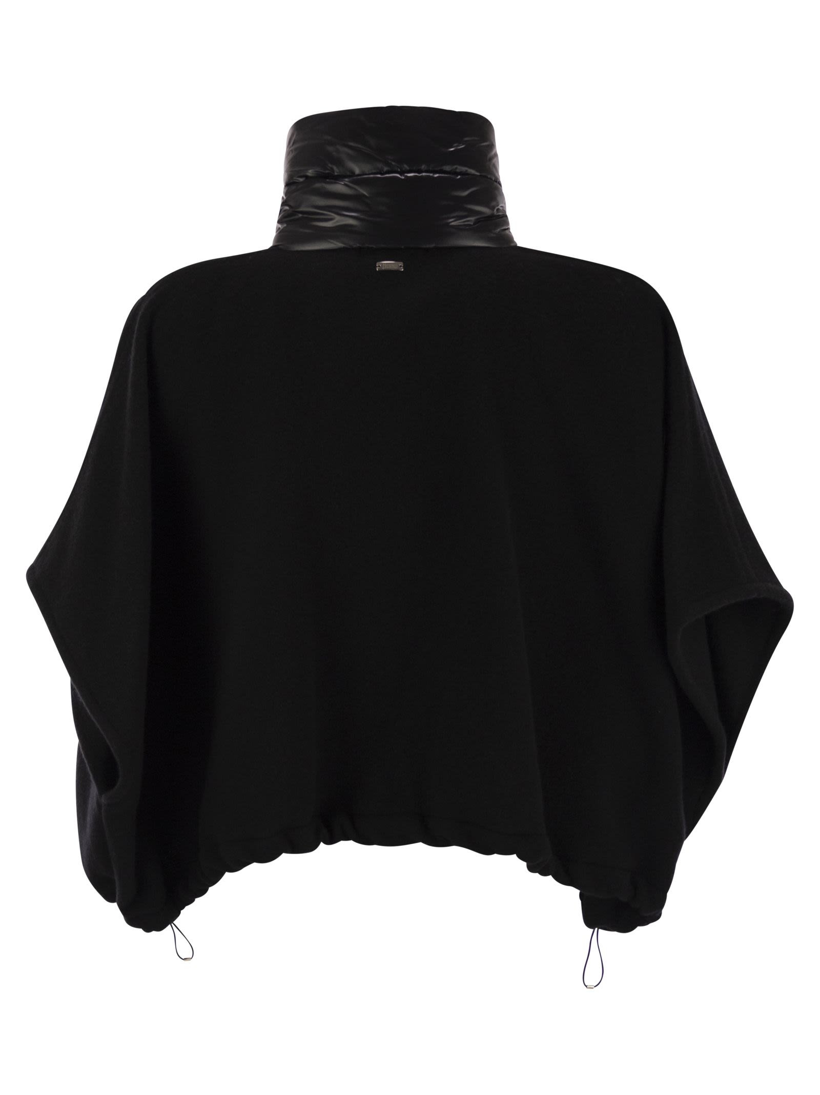 Herno Women Resort Poncho In Wool And Cashemre With Ultralight Nylon Details - 2