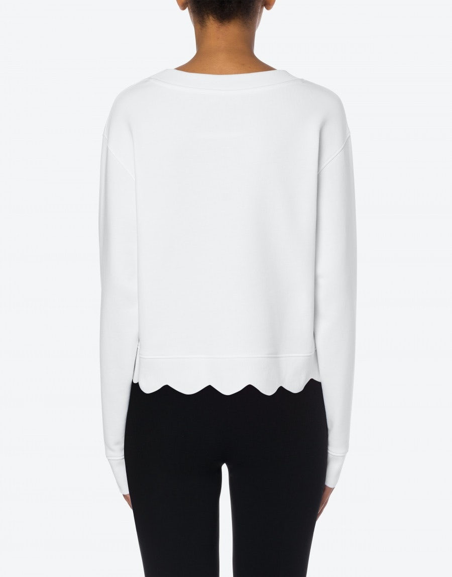 MOSCHINO COUTURE EMBROIDERY ORGANIC COTTON SWEATSHIRT - 3