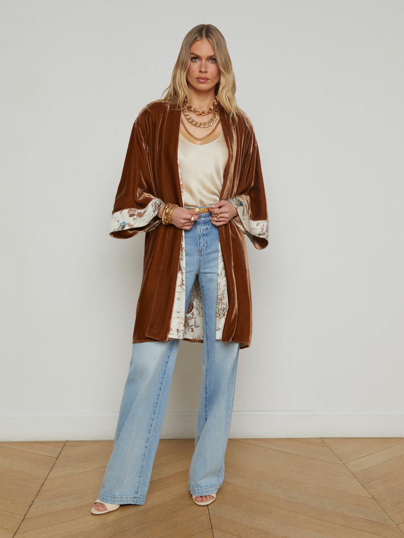 L'AGENCE Nabi Velvet Kimono outlook