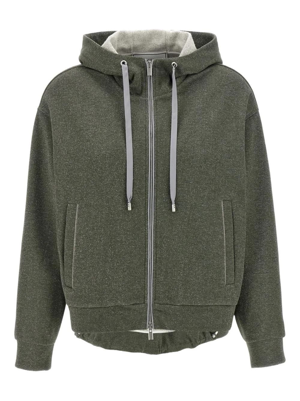 textured drawstring hooded jacket - 1