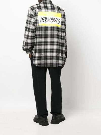 VETEMENTS check-print cotton shirt outlook