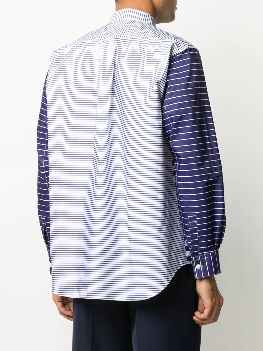 striped panelled cotton shirt - 4