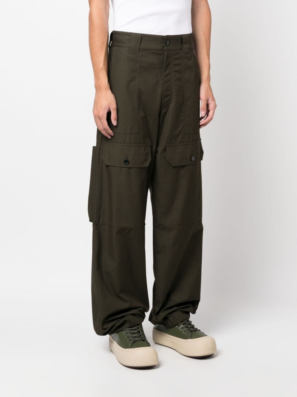 cargo-pocket ripstop tapered trousers - 3