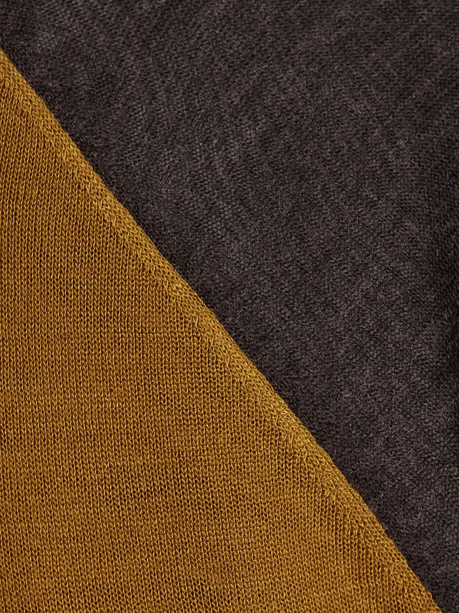 Two-tone Lyocell and wool-blend T-shirt Camel - 4