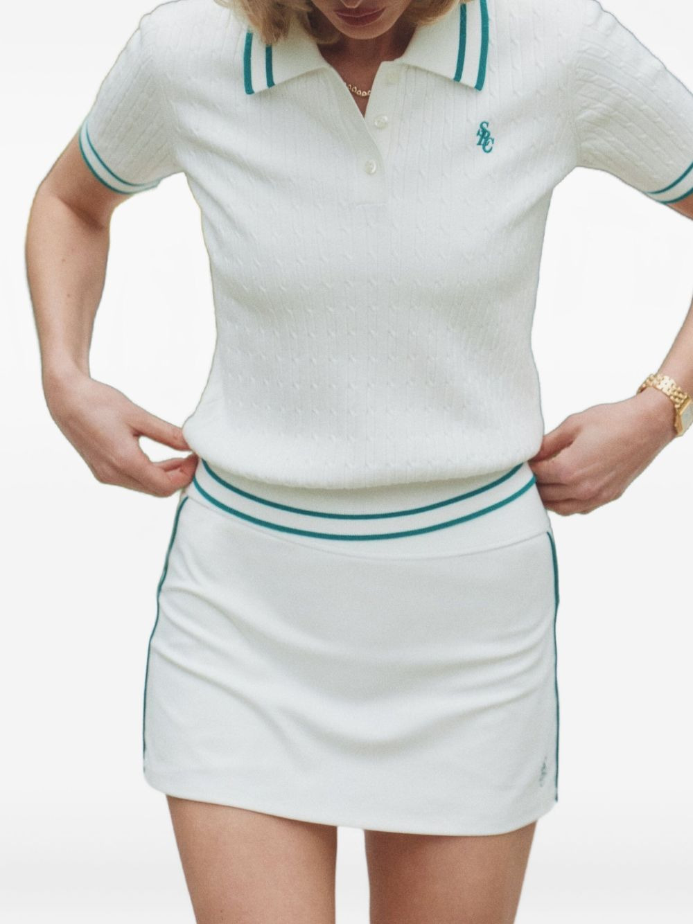 side-stripe mini skirt - 5