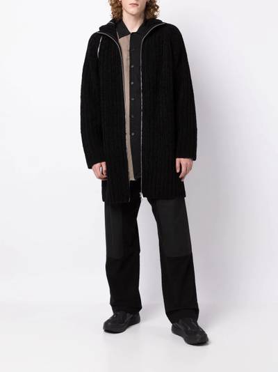 Yohji Yamamoto ribbed-knit zip-up jumper outlook